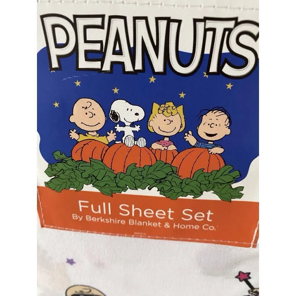 Peanuts Snoopy Charlie Brown Halloween Costumes FULL‎ Size Sheet Set NEW